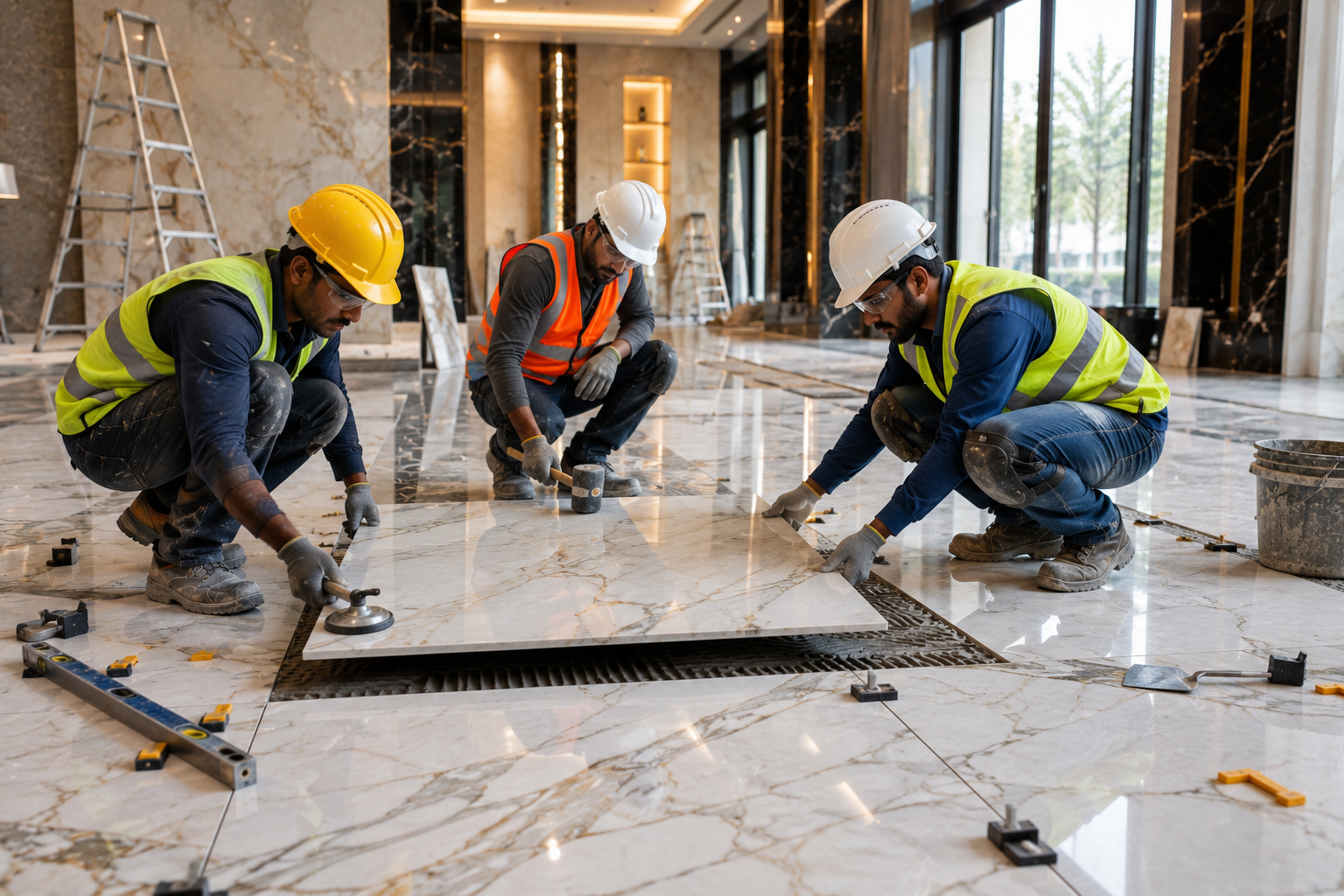 Marble installation
